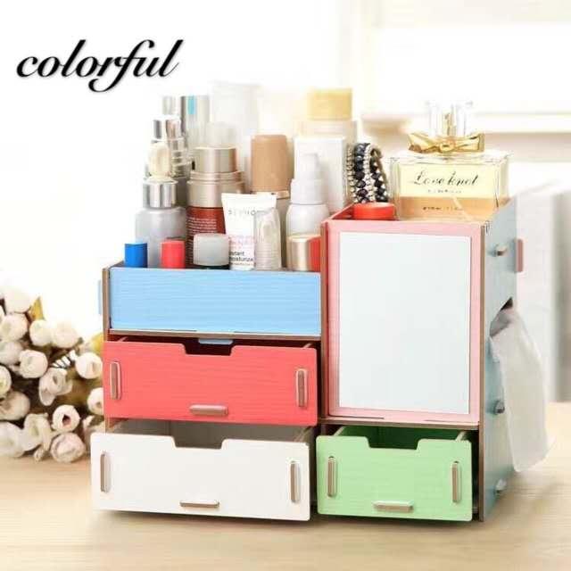 DIY Wooden Cosmetic Box Makeup Organizer With Mirror Philippines
