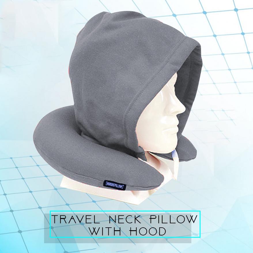 Travel Neck Pillow With Hood Black Lazada Ph