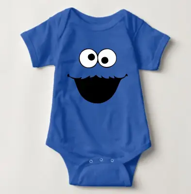 Baby Character Onesies with FREE Name Back Print - Sesame Street Cookie Monster