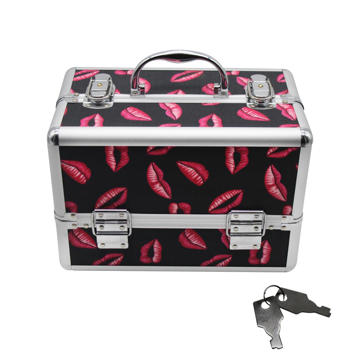 Professional Aluminum Makeup Case With Design (Red Lips) Philippines