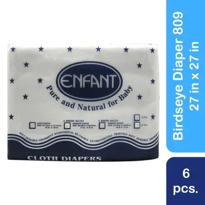 Enfant 809 Baby Cloth Birdseye Diaper (Lampin) Pack of 6