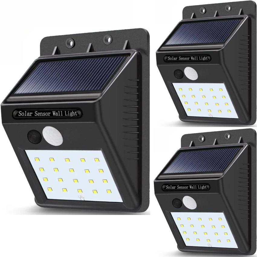 Outdoor Lighting For Lights S Brands Review Set Of 3 Sensor Wall Light 20 Led Outdoor Waterproof Rechargeable Solar Power Pir Motion Garden