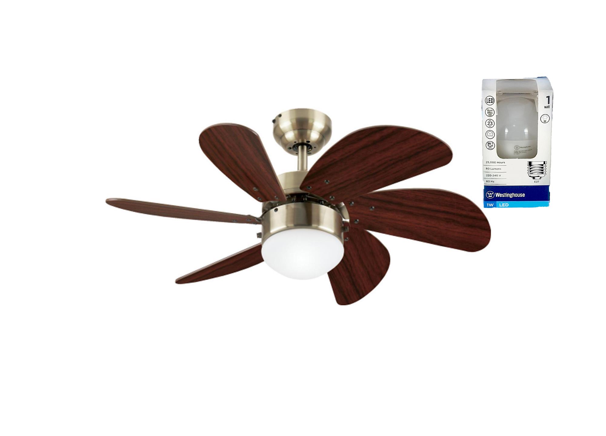 Westinghouse 30in 76cm Turbo Swirl Ceiling Fan Light Maple
