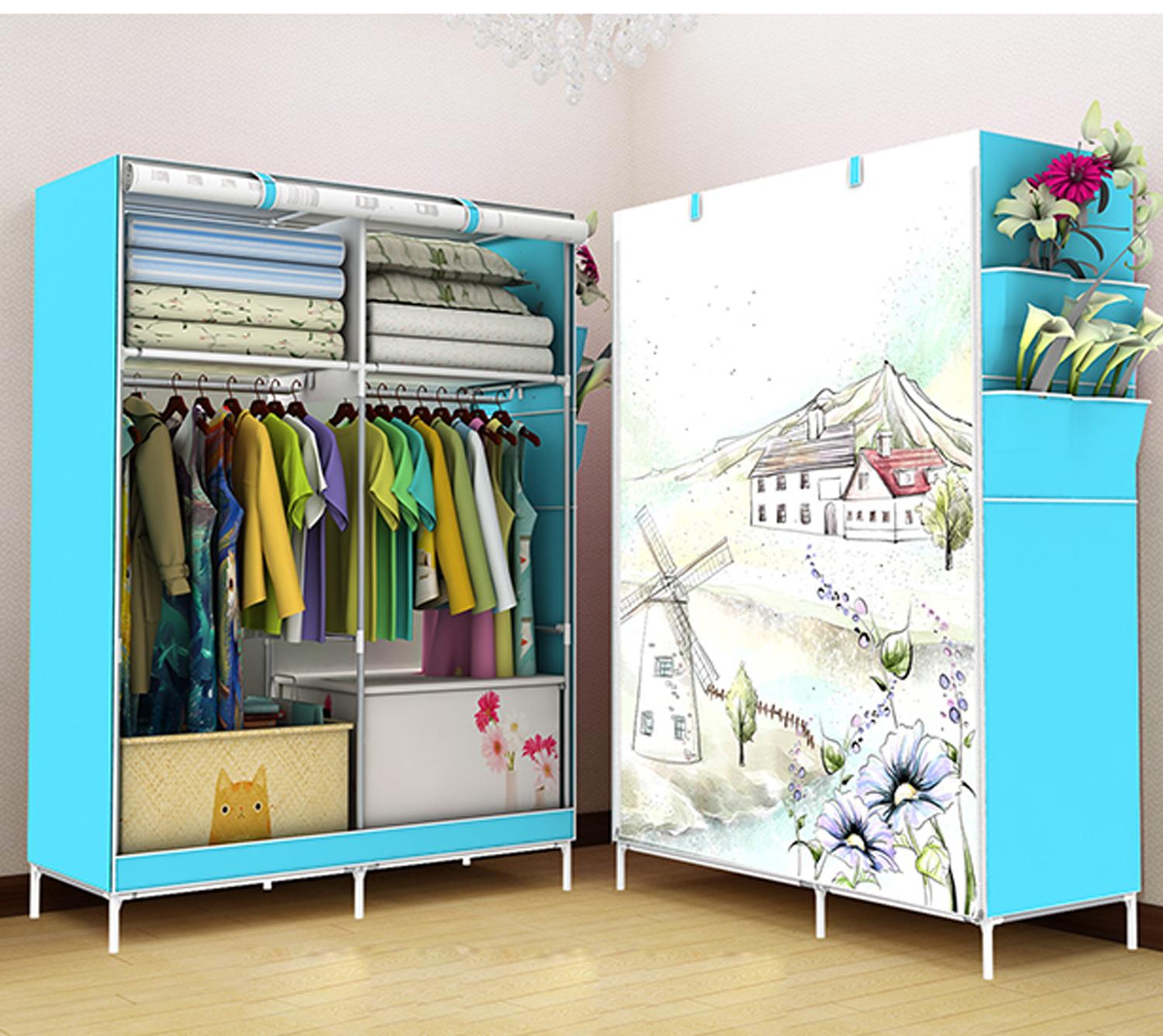 3D Wardrobe Closet Clothes Organizer Big Size Rb 8802 (Windmills) 3D Wardrobe Closet Clothes Organizer Big Size Rb 8802 (Windmills)