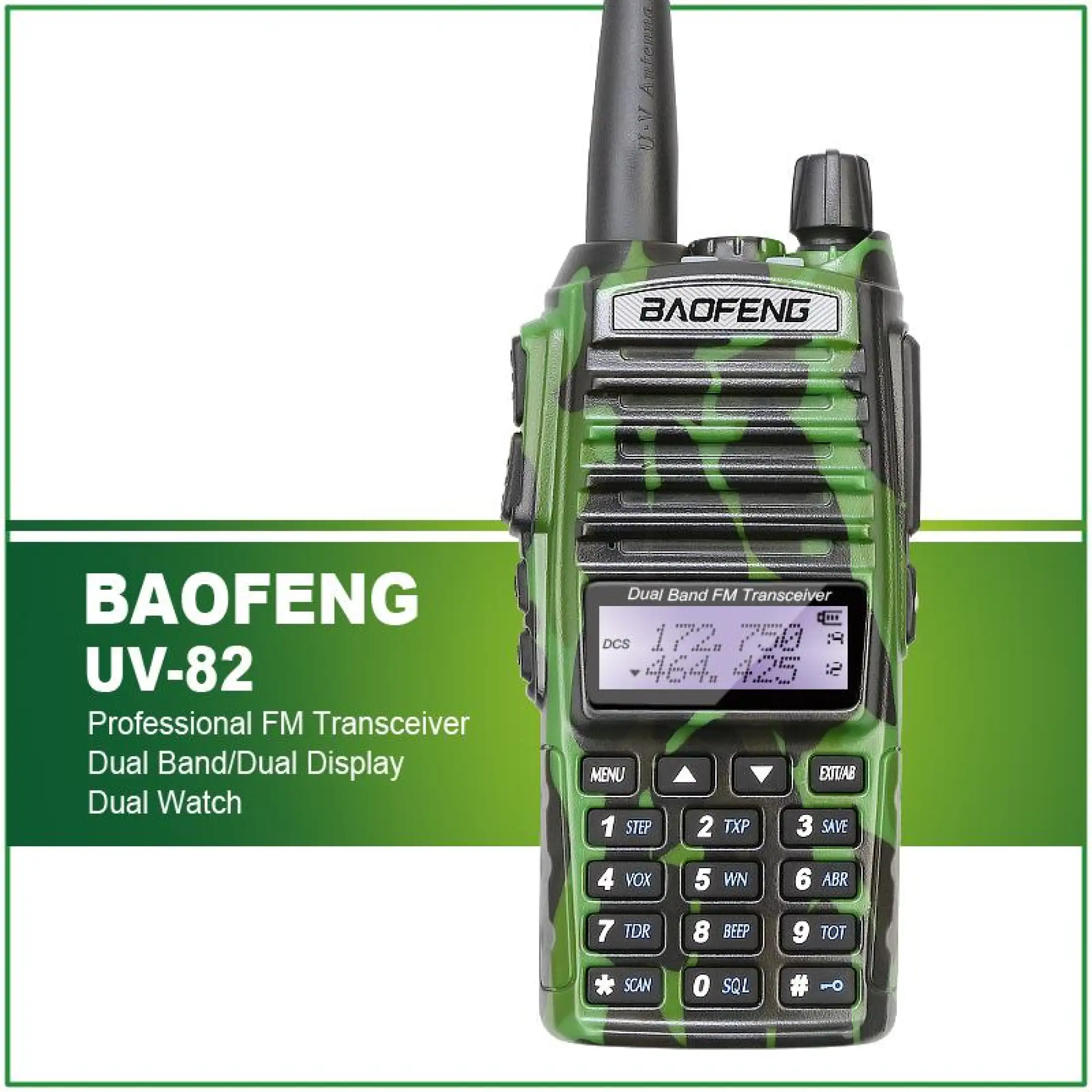 paracaídas letra condado Baofeng UV-82 high power 12W Dual Band VHF/UHF Two Way Radio(Camouflage) |  Lazada PH