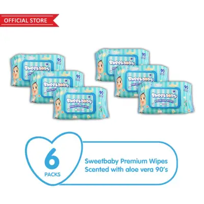 Sweetbaby Premium Wipes Scented 90s (6 packs)