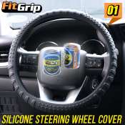 Fitgrip Steering Wheel Cover for Cars Silicone 01 - Black