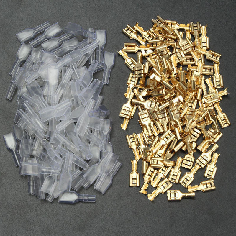 200Pcs//Set Female Spade Insulated Wire Connectors Crimp Electrical Terminals Hot