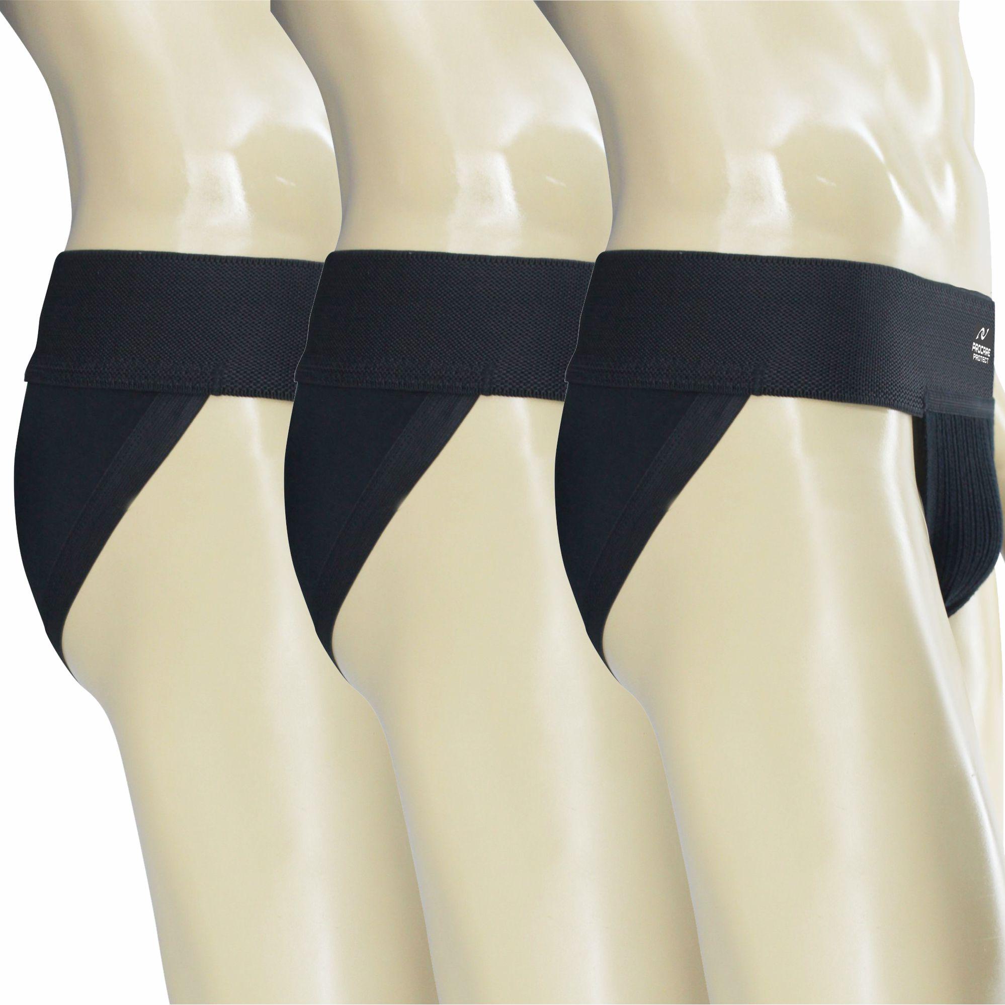 Procare Protect 502-3 Adult Athletic Supporter Brief 3-Inch Waistband Set Of 3pieces (black) By Procare Body Support & Protection