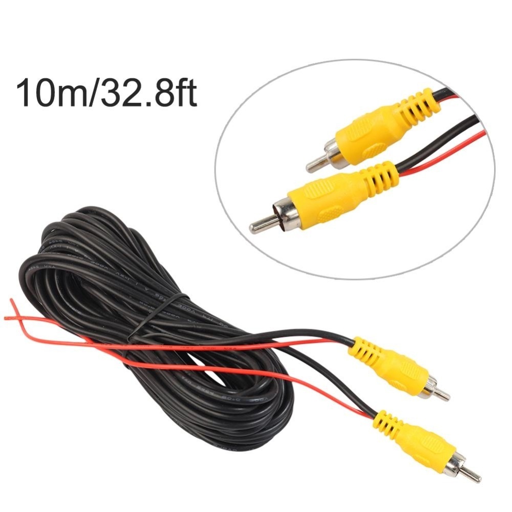 15 Meters RCA Video Cable Car Reverse Rear View Parking Camera Video Cable With Detection Wire