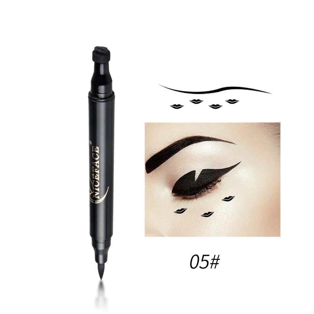 NICEFACE Double-end Fast Dry Waterproof Liquid Eyeliner with Stamp Pencils Long Lasting Black Stamp Eye Liner Pen Makeup Tools Philippines