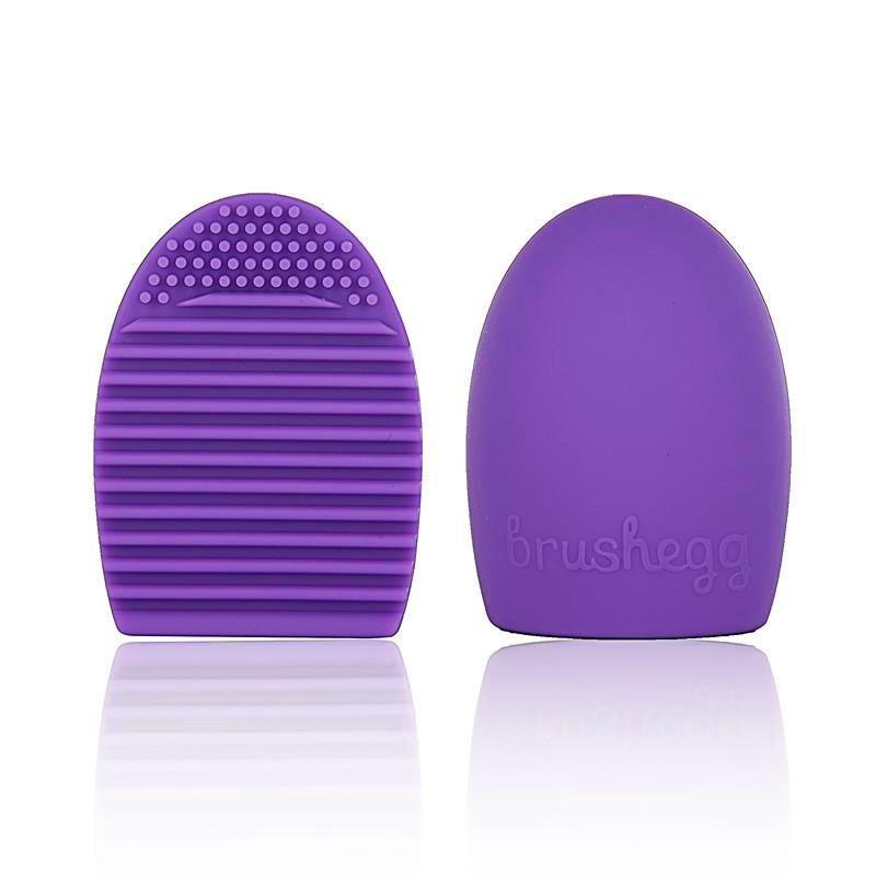 Brushegg Makeup Powder Brush Cleaner Silicone Beauty Tool Egg Wash (Purple) Philippines