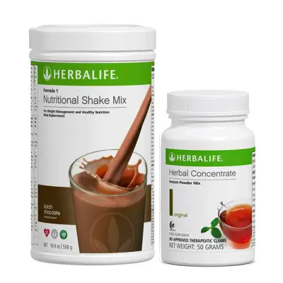 Herbalife F1 Nutritional Shake Canister 550g & Tea 50g (DUTCH CHOCO)