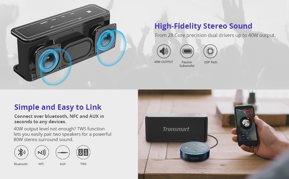 Tronsmart mega 40w bluetooth 4.2 best sale wireless speaker