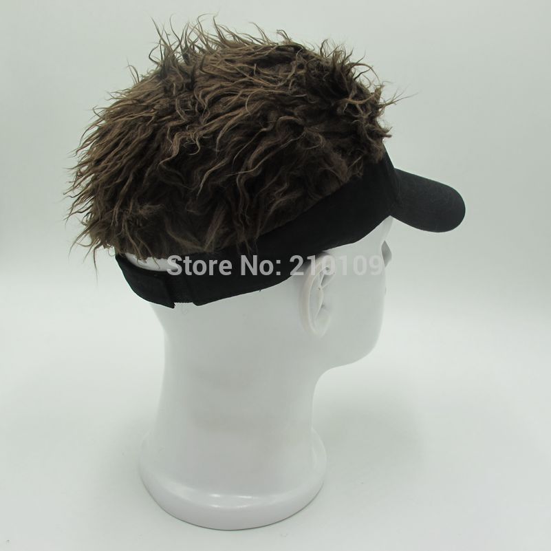 Hot New Fashion Novelty Baseball Cap Fake Flair Hair Sun Visor