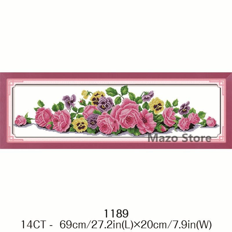 3D Floral Embroidery Practice Kits Cross Needle Flower DIY Decor for Home Room