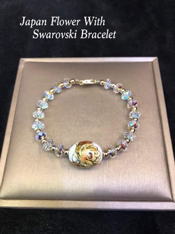 Authentic Swarovski and Japan Flower Bracelet