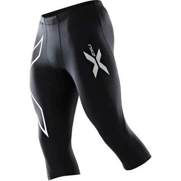 Pro combat Compression 3/4 tights #805 BLACK-Cool Dry Sports Tights Pants  Baselayer Running Leggings