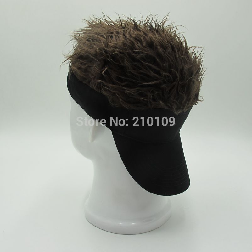 Hot New Fashion Novelty Baseball Cap Fake Flair Hair Sun Visor