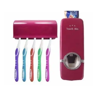 Touch Me Automatic Toothpaste Dispenser with Toothbrush Holder
