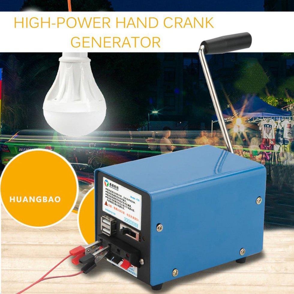 20W Portable Outdoor Multifunction Manual Crank Generator for Emergency  Survival