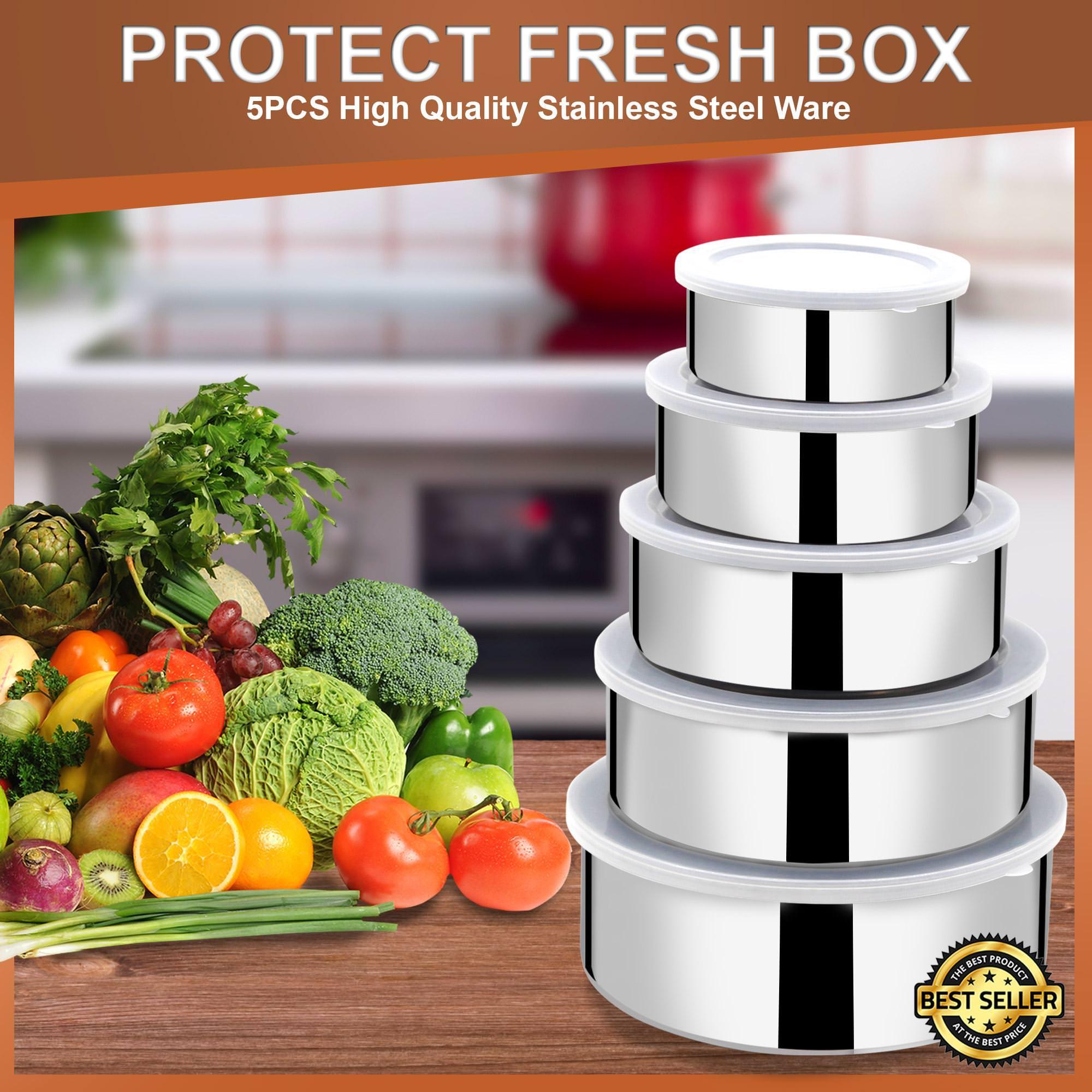 Protect Fresh Box 5 Pieces High Quality Stainless Steel Ware Set By Shop Easy Superstore.