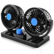 Electric Car Fan Dual Head 2 Speed 12V Air Circulator