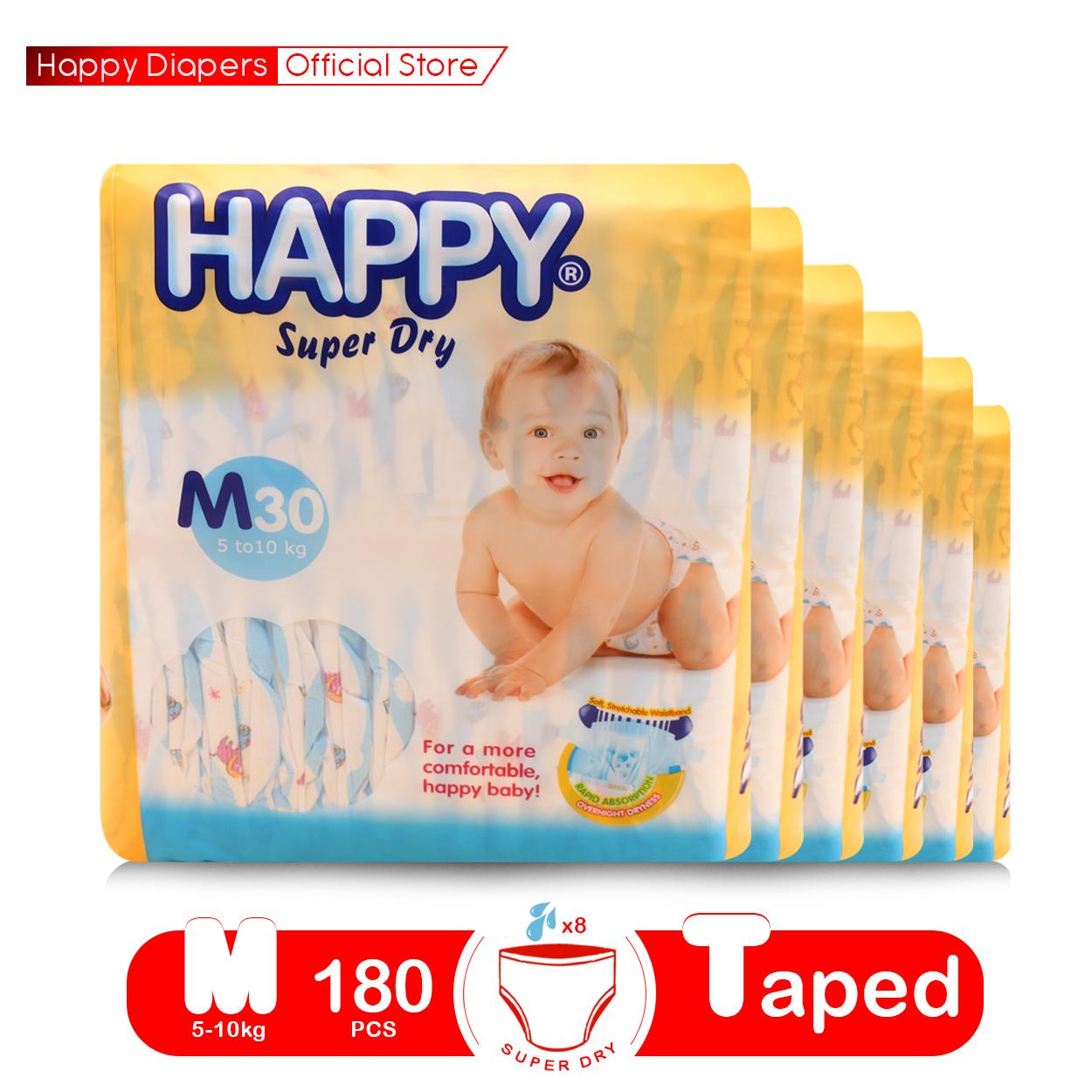 Happy Super Dry Diapers Medium 30 pcs x 
