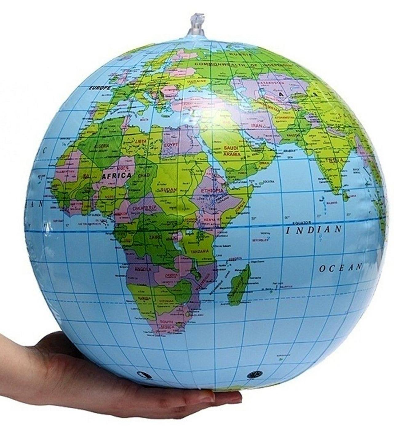 16 Inch Inflatable Globe World Map Geography Ball (educational Tool And A Toy) By Christine Gutierrez-Eliseo