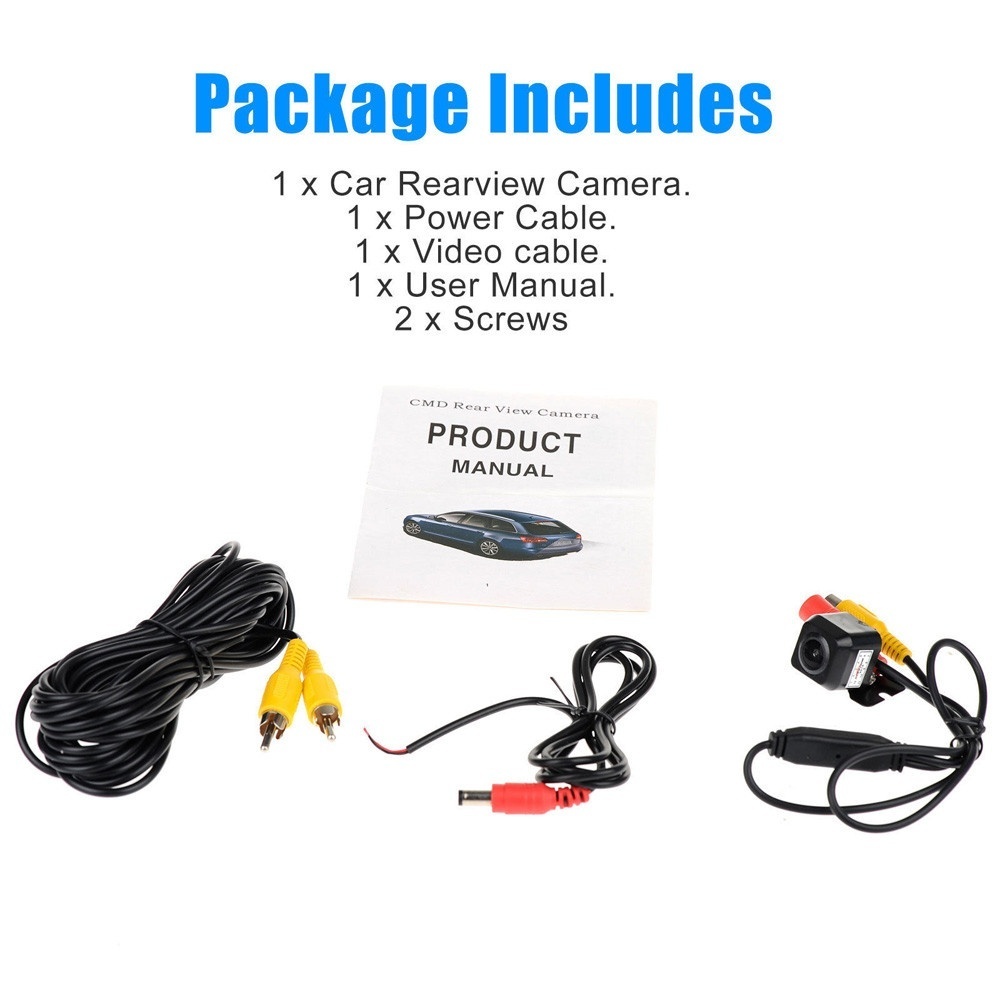 170/° Lens Angle HD Night Vision Car Rear View Reverse Backup Camera Kit IP68 Water Resistant Shock-proof Anti-jamming NTSC//PAL TV System 90 Degree Rotatable Parking Asistance Clear Image Video