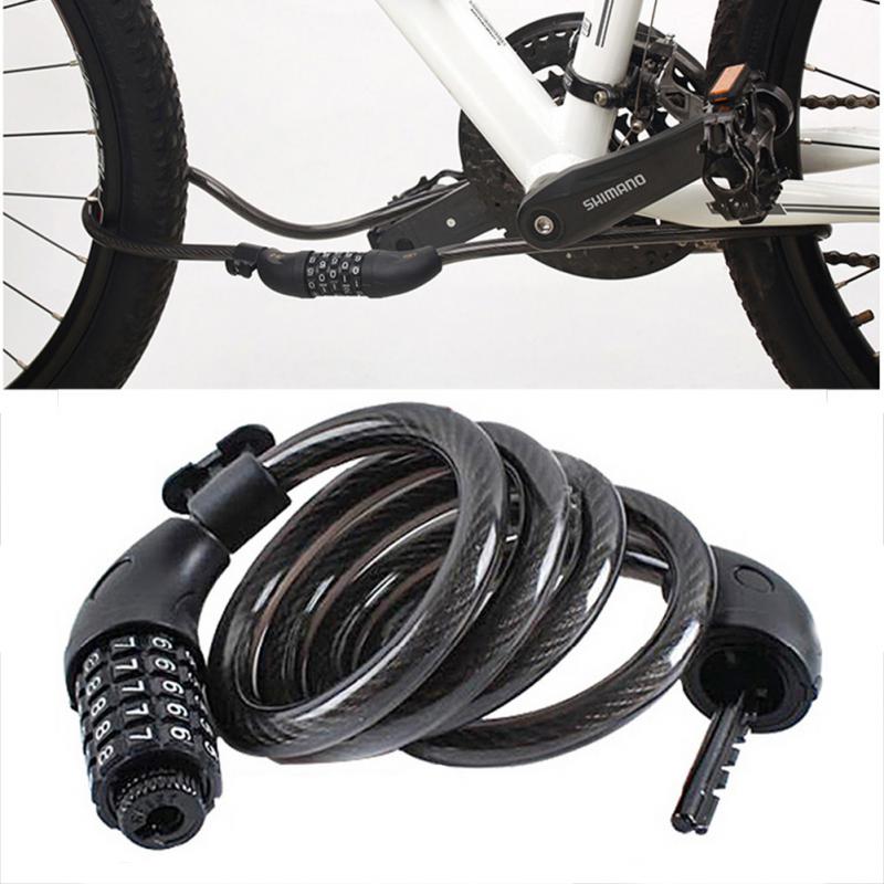 Multifunctional Bicycle Lock Anti-Theft Security Code Combination Lock Strengthen Steel Universal Mountain Bike Cable Lock