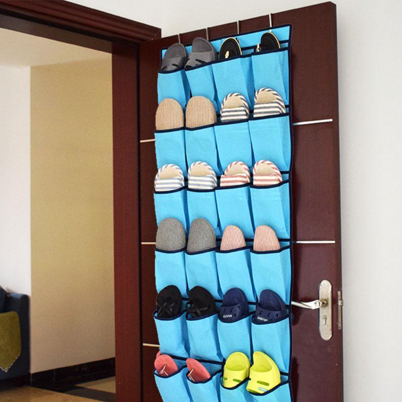 Treeone Hanging Shoe Organizer Non Woven Shoes Storage Rack Behind