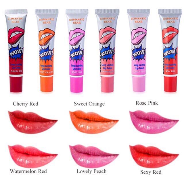 XXN monomola wow long lasting lip tattoo(6pcs ) (sexy red, cherry red, lovely peach, rose pink ,sweet orange, watermlon) Philippines