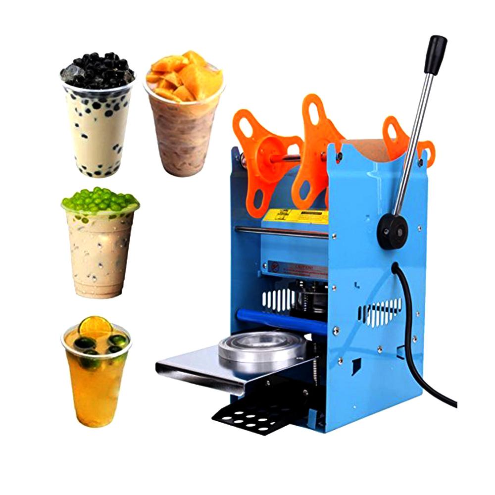 220v Manual Plastic Cup Sealer Coffee Boba Bubble Tea Cup Sealing Machine By Three Trees