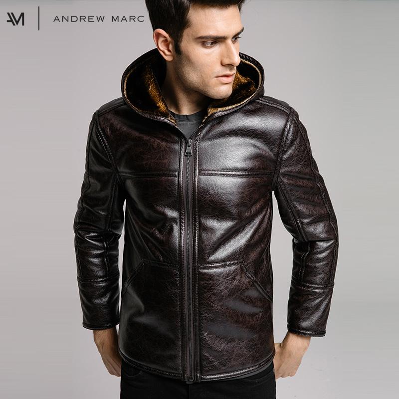 Leather Jackets For Men Mens Andrew Marc Autumn And Winter New Style Men Yi Shi Shang Plus Wool Warm Jacket