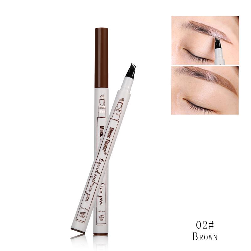 AMOG 3 Colors Music Flower Brand Makeup Fine Sketch Liquid Eyebrow Pen Waterproof Tattoo Super Natural Eye Brow Smudge-proof Philippines