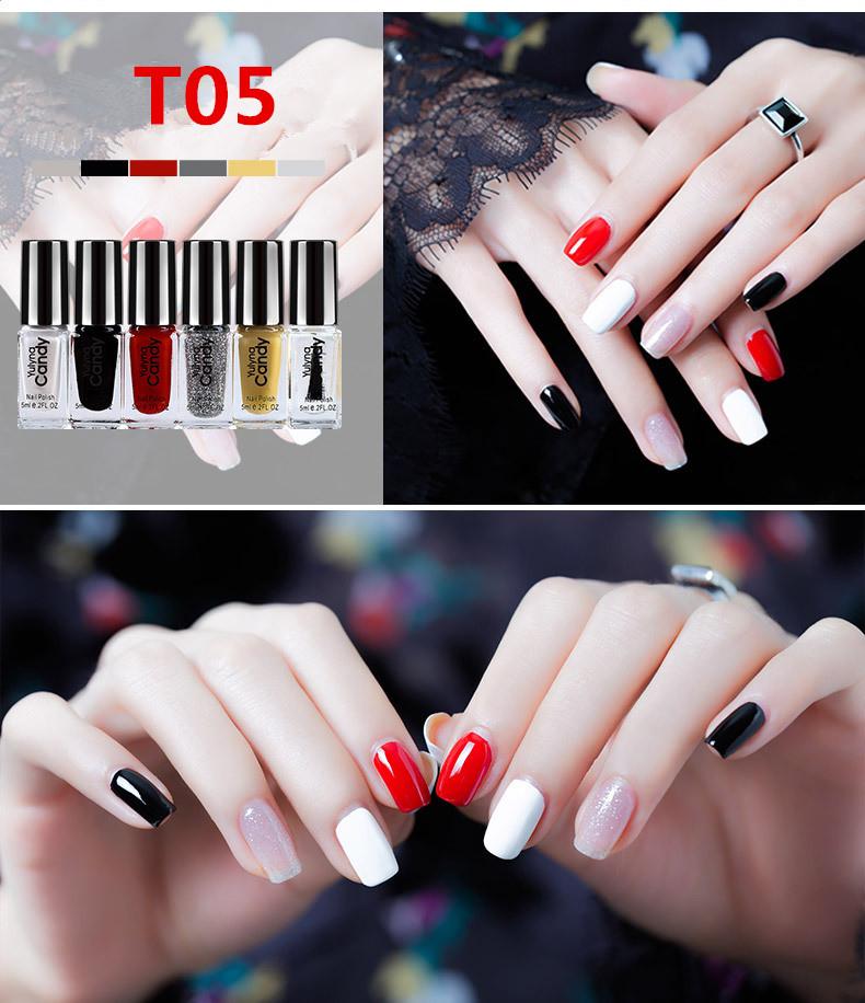O-New 6pcs/set Lasting Non-fading Non-toxic Nail Polish 5ML Philippines