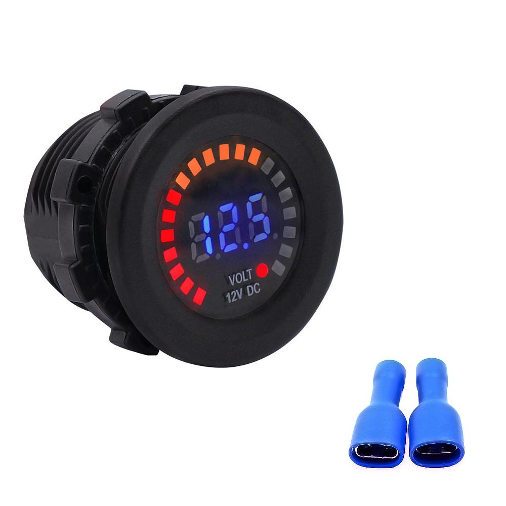 12v Car Motorcycle Yacht Marine Color Screen Voltmeter Led Digital Display Voltmeter Instrument(colorful) By The North Star