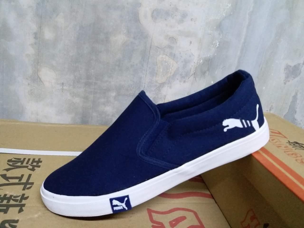 puma slip ons men blue