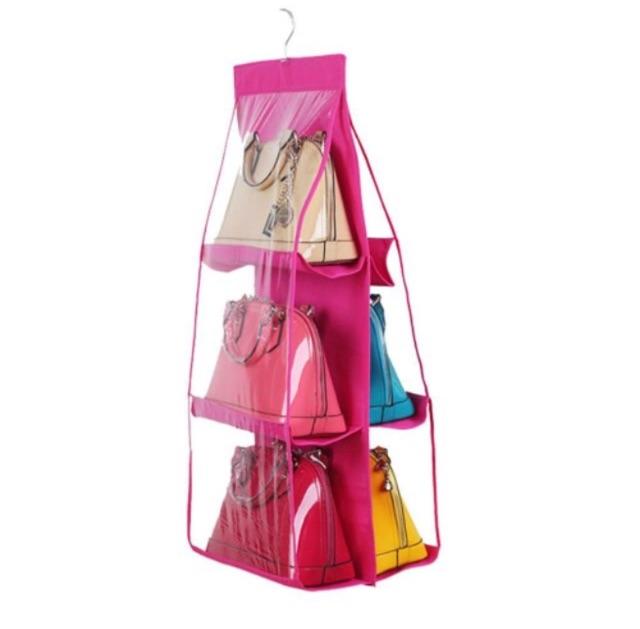 Handbag Bag Storage Holder 6 Pockets Hanging Shelf Hanger Purse Rack Organizer Handbag Bag Storage Holder 6 Pockets Hanging Shelf Hanger Purse Rack Organizer