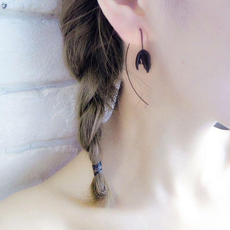 Hoop Earrings For Womens Online Brands Prices Sketch Goethe Wind Black Bud Long Earrings South Korea Elegant Cool Ear Stud Earring Decorations Women