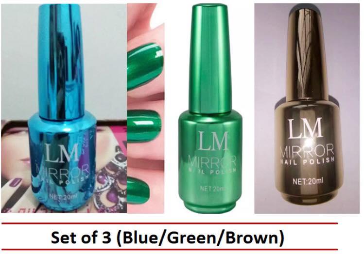 LM Mirror Nail Polish, Set of 3 (Blue/Green/Brown) Philippines