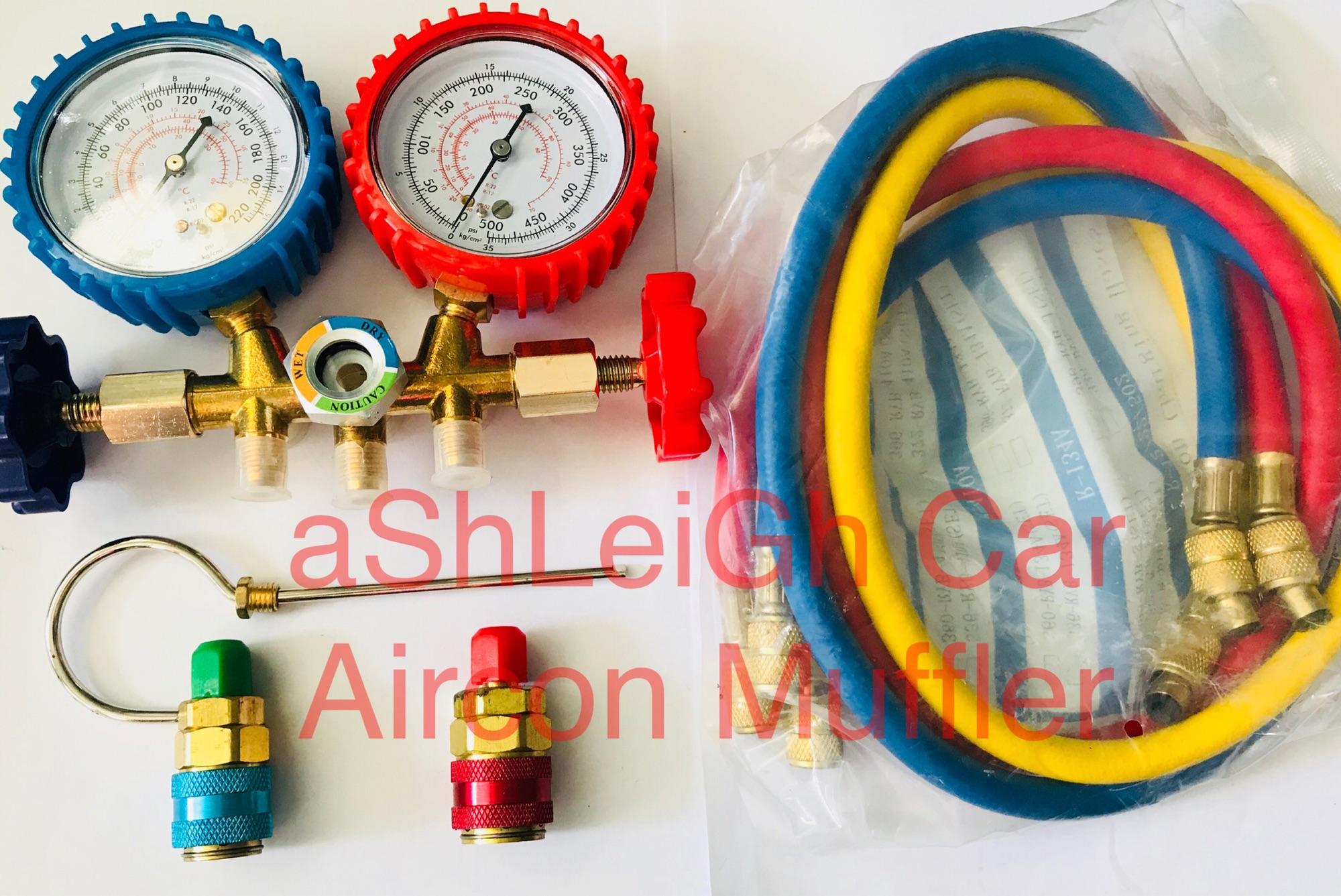 Car Aircon MANIFOLD GAUGE w/ PAIR COUPLER R134 R22 Heavy Duty Set 134a