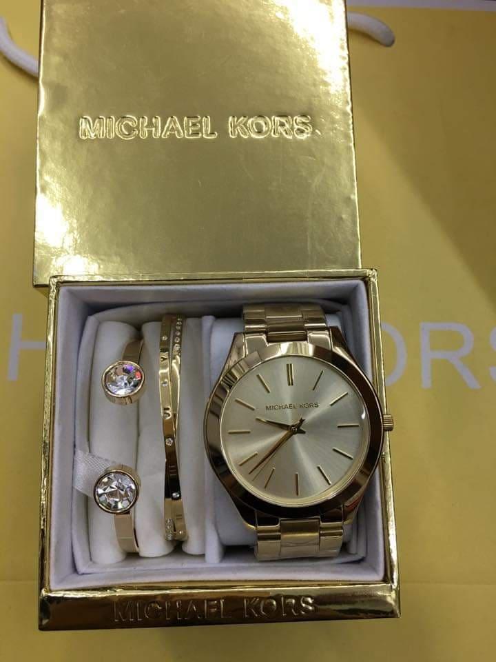 michael kors watch and bangle set