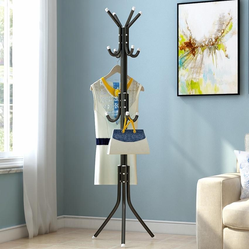 High Quality 12 Hook Carbon Steel Coat Rack Clothes Stand Display Hall Tree