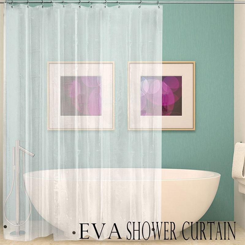 Treeone 180 200cm Clear Shower Curtain Liner Waterproof Peva Bath Shower Curtain Liner Mildew Resistant Anti Bacterial With 12 Hooks For Bathroom