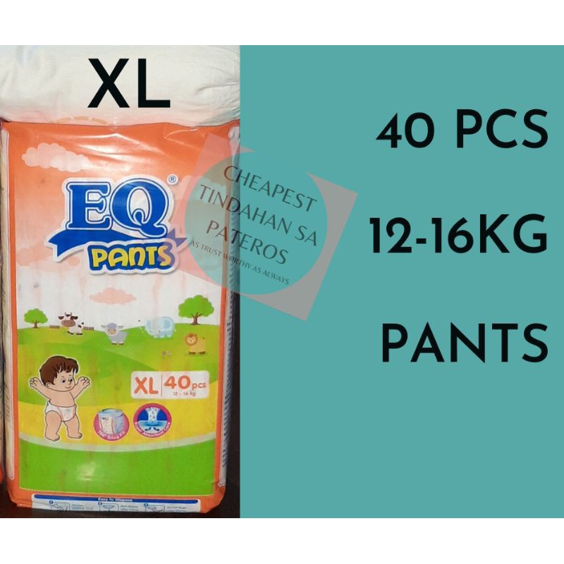 Eq Pants XLarge XL 40 pcs Baby Diaper 