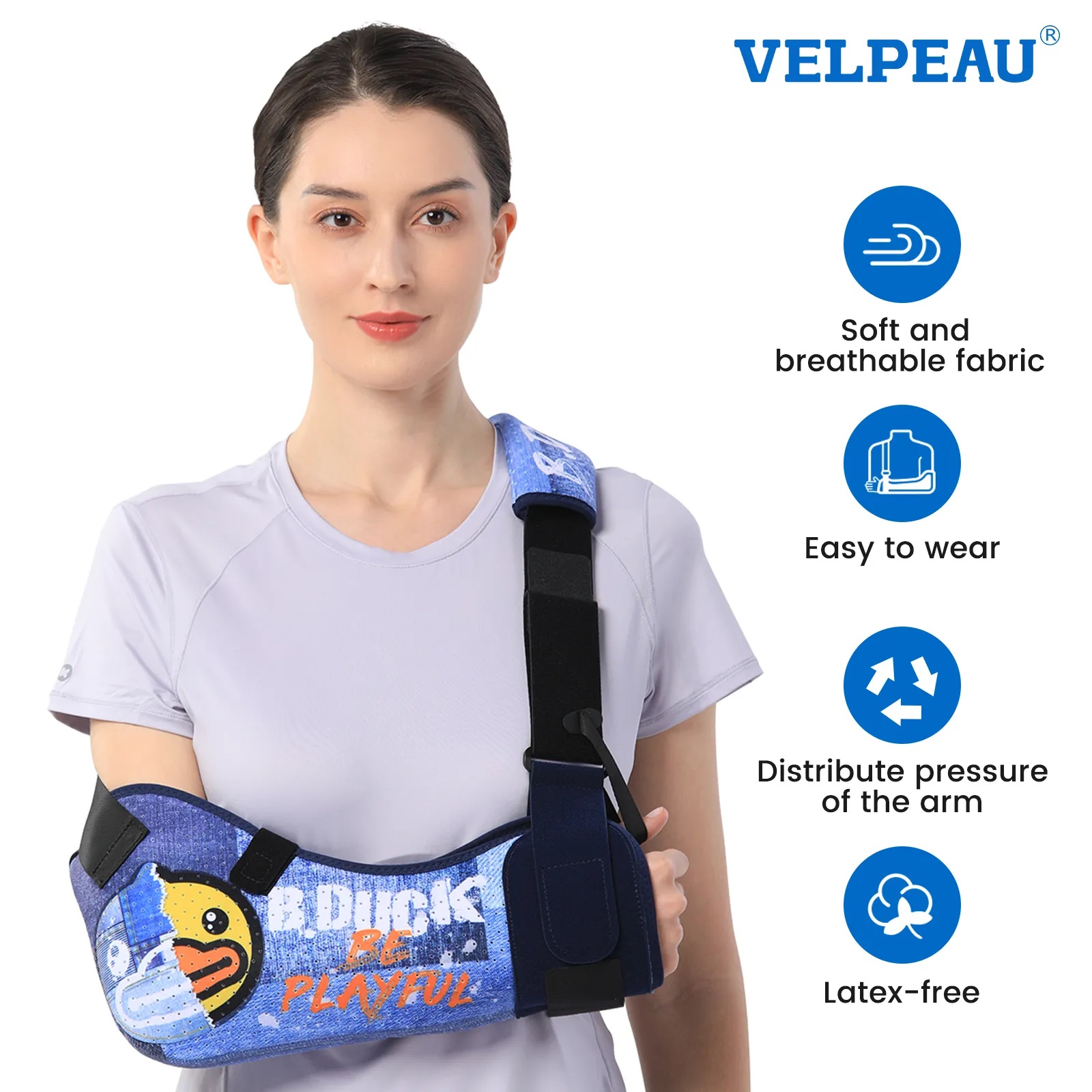 VELPEAU Arm Sling Shoulder Brace for Men & Women Immobilizer for