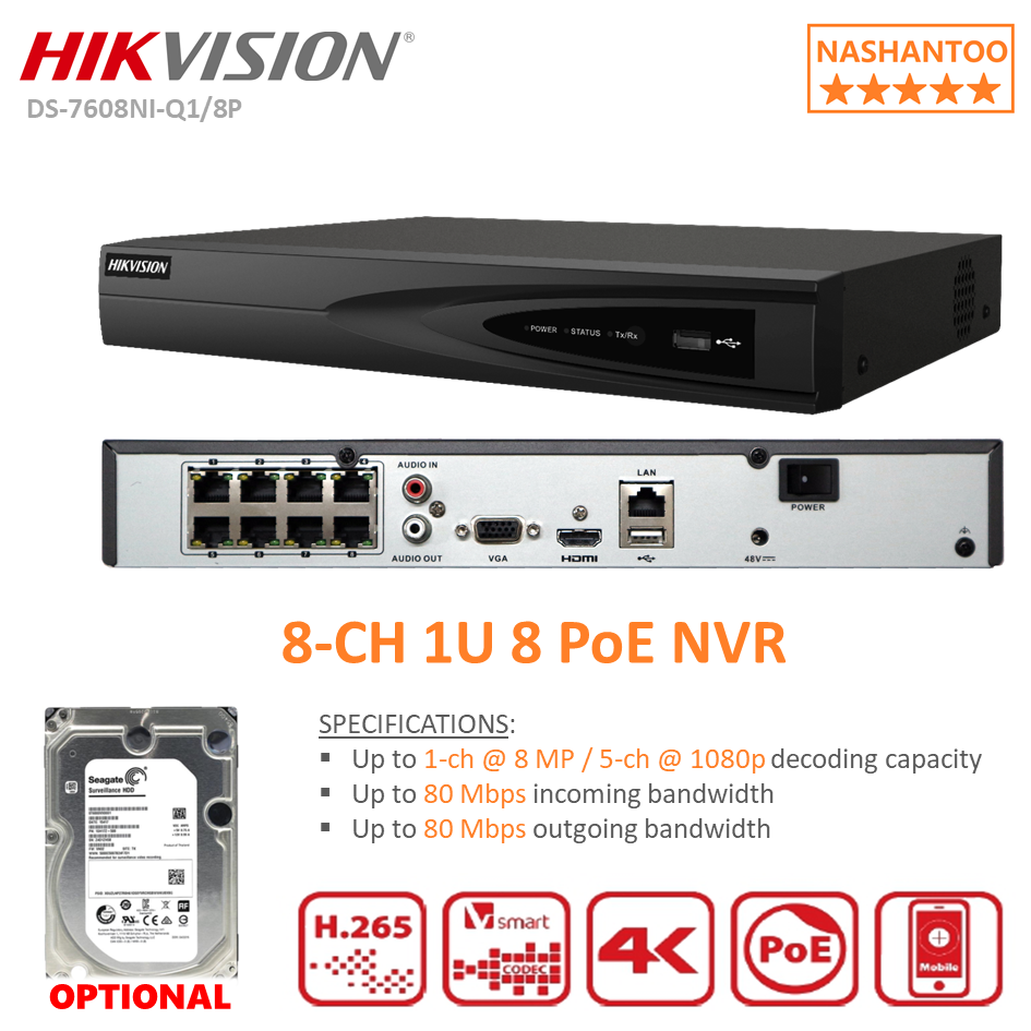 hikvision nvr poe 8 channel