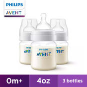 Philips AVENT 4oz Anti-colic Baby Bottle, 3-pack